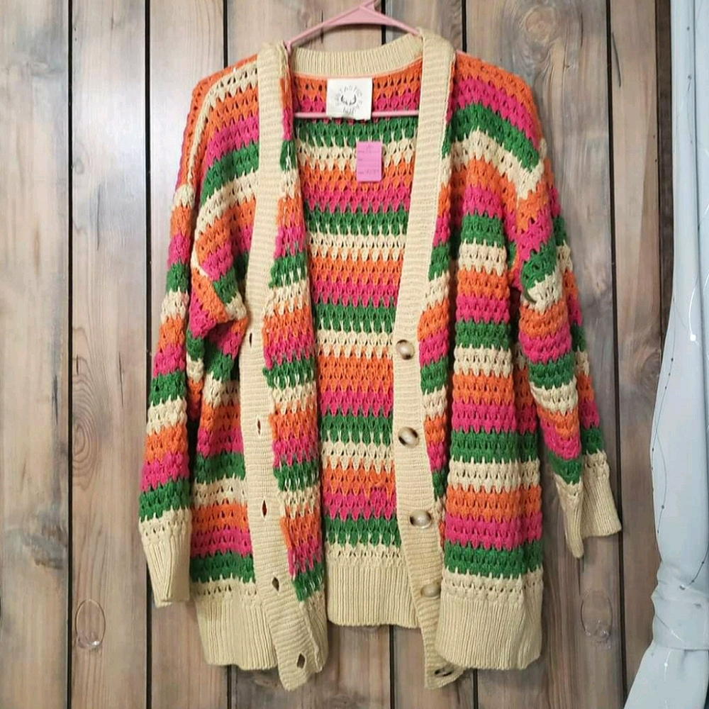 Colorful striped cardigan